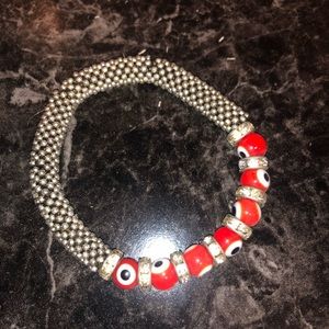 Mesh Beaded Red Evil Eye Bracelet 🧿❤️